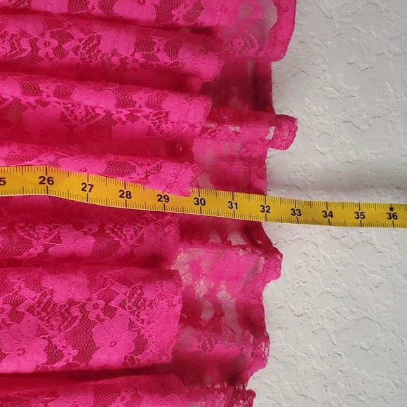 Torrid cinched waist short sleeve pink lace sz 2 top - Picture 7 of 7